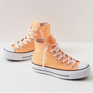 Converse Chuck Taylor All Star Lift Hi Peach Orange Platform Sneakers Womens 9.5